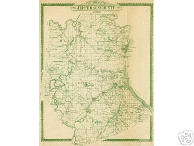 Early map of Jefferson County, Missouri including DeSoto, Hillsboro, Festus, Crystal City, Cedar Hill, Kimmswick, House Springs