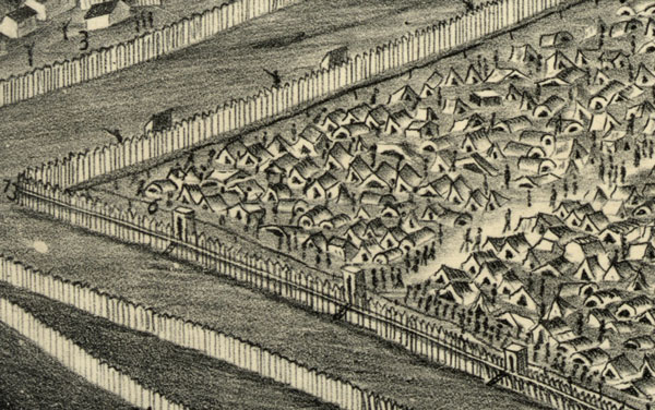 Andersonville Prison, Bird's Eye View, by John L. Ransom, Historic Map Reprint, Civil War, detail