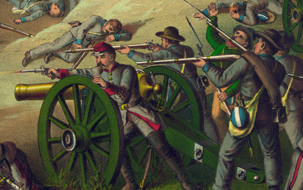 Battle of Antietam, 1862, Civil War Print by Kurz and Allison, detail