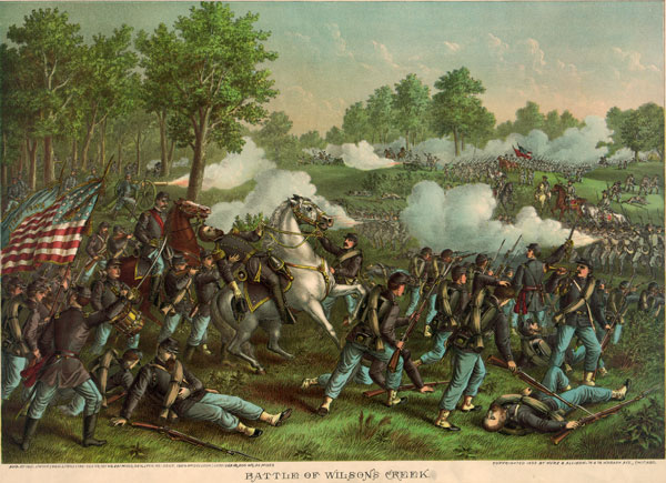 Battle of Wilson's Creek, Missouri, 1861, Civil War Print by Kurz and Allison