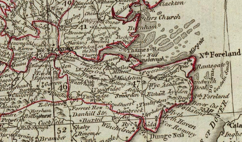 Detail of England, Scotland and Ireland 1788 Historic Map by Sayer