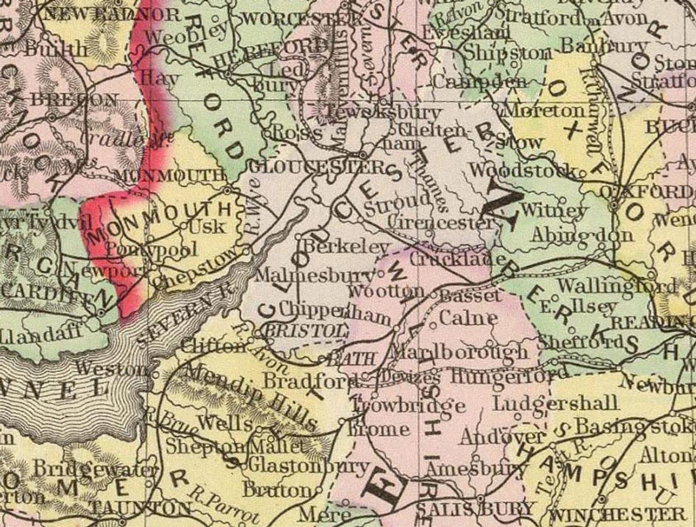 Detail of England and Wales 1887 Historic Map by Wm. M. Bradley