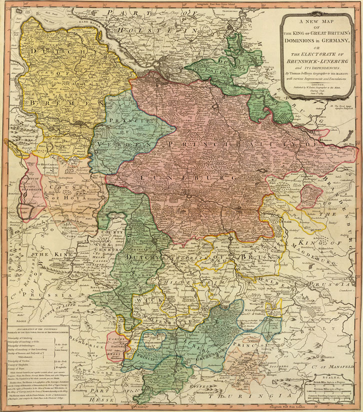 Germany 1789 Historic Map by Jefferys & Faden