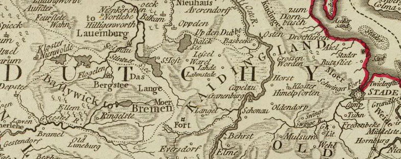 Detail of Germany 1794 Historic Map by Jefferys, Laurie & Whittle