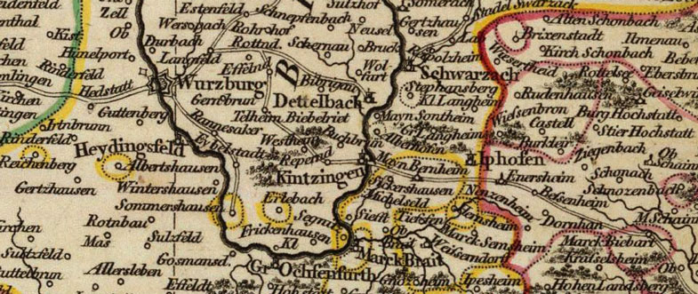 Detail of Germany - Circle of Franconia 1799 Historic Map by Cary