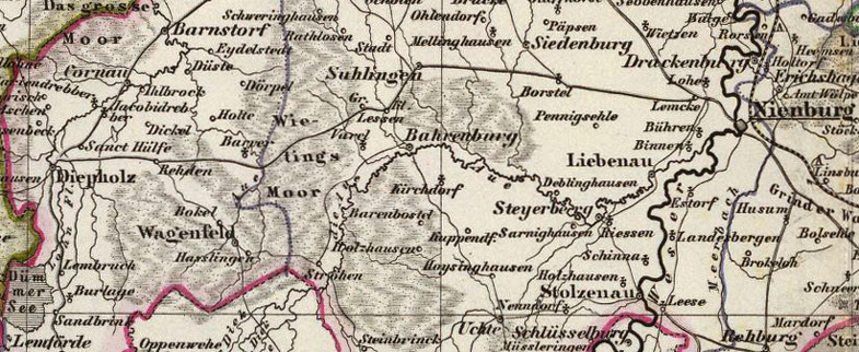 Detail of Germany Hanover 1856 Weiland Historic Map Hannover