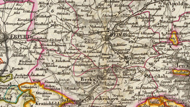 Detail of Germany Sachsischen Lander 1856 Historic Map by C. F. Weiland
