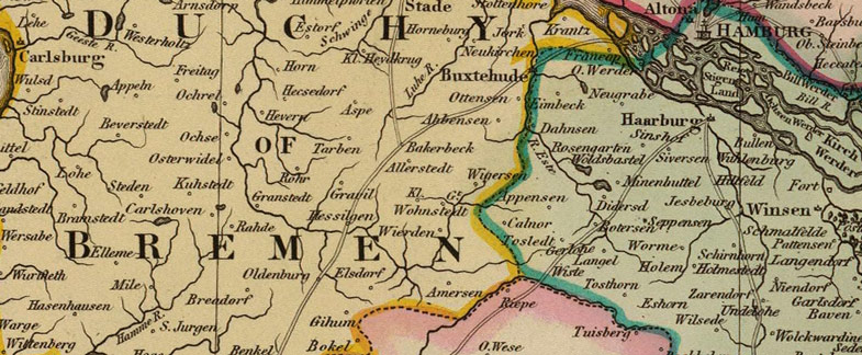 Detail of Saxony Germany 1831 Historic Map by D. Lizars