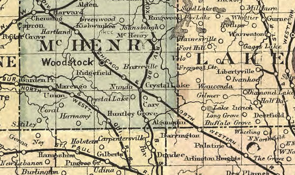 Illinois State H. R. Page 1885 Historic Map detail