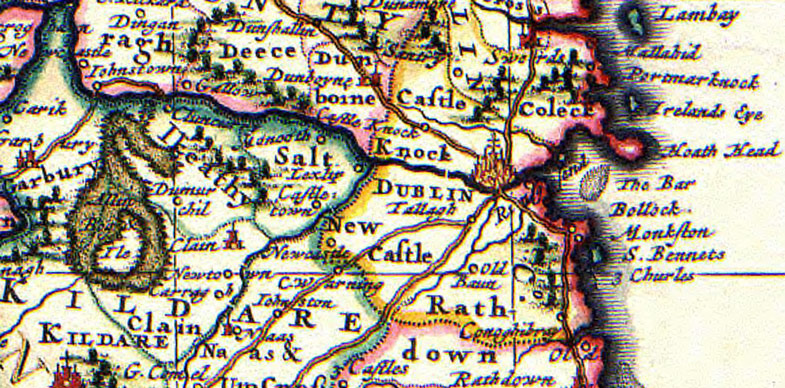 Detail of Ireland 1689 Historic Map by Nicolaum Visscher