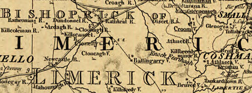 Ireland 1797 Beaufort Historic Map detail