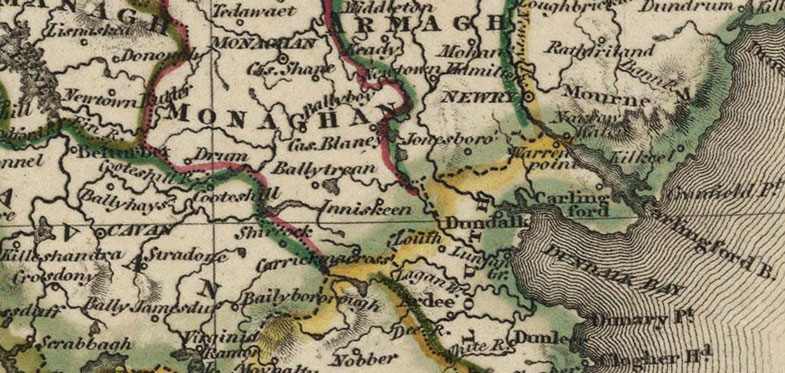 Detail of Ireland 1817 Historic Map by A. Arrowsmith