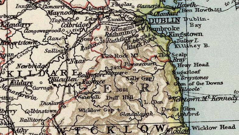 Detail of Ireland 1900 Historic Map by Times of London, England