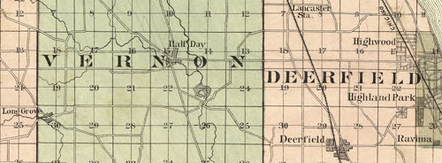 Lake County, Illinois 1885 Historic Map detail