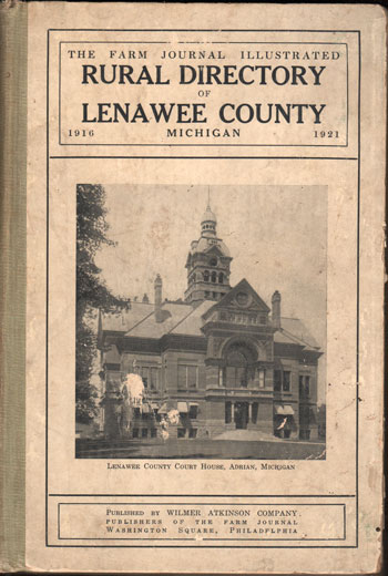 Lenawee County, Michigan 1916-1921 Rural Directory, Adrian, MI