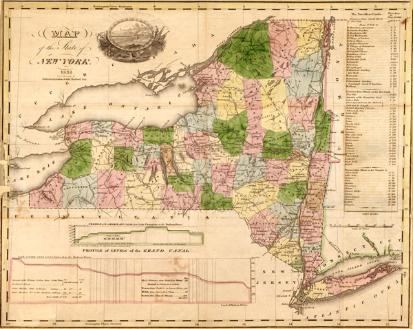 New York State 1833 Andrus and Judd Historic Map Reprint