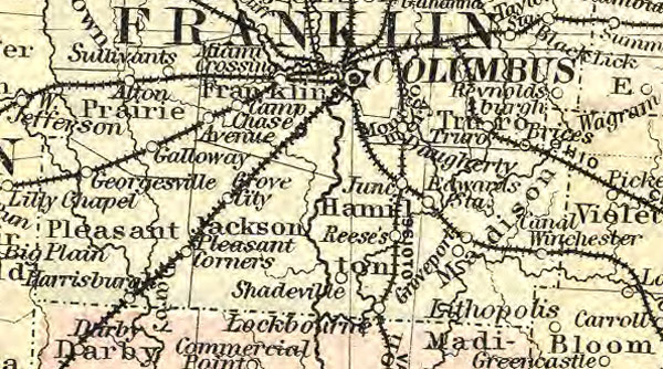 Ohio State 1877 Historic Map by O. W. Gray, detail