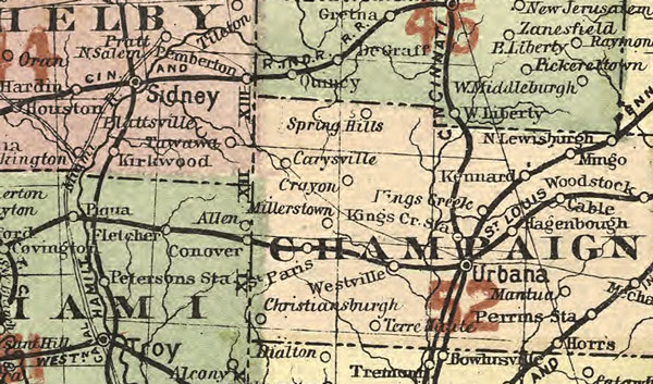 Ohio State J. T. Barker - H. R. Page 1885 Historic Map Reprint