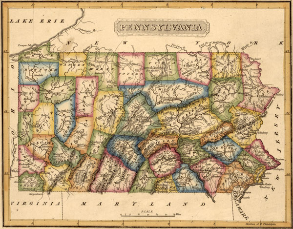 Pennsylvania State 1817 Fielding Lucas Historic Map Reprint