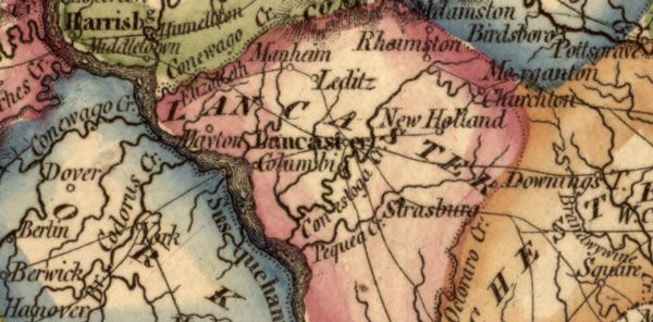 Pennsylvania State 1817 Fielding Lucas Historic Map detail