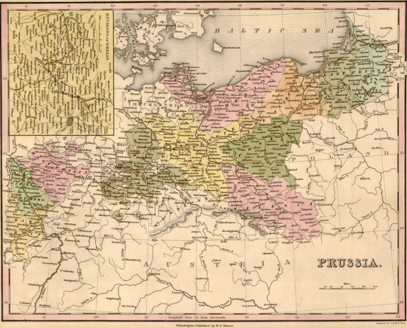 Prussia 1844 Historic Map by Tanner