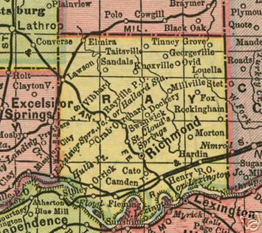 Ray County Plat Map Ray County Missouri Genealogy, History, Maps With Richmond, Hardin, Lawson,  Camden, Fleming, Henry, Knoxville, Mo