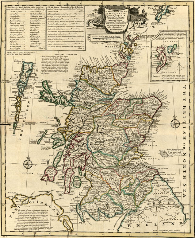 Scotland 1752 Bowen Historic Map Reprint