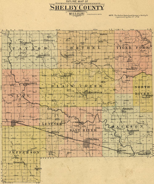 Shelby County, Missouri 1902 Historical Map Reprint