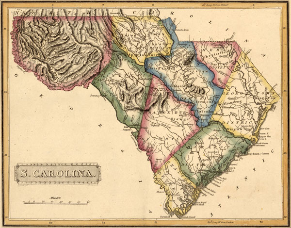 South Carolina State 1817 Fielding Lucas Historic Map Reprint