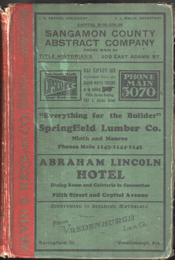 Springfield, Illinois 1931 Directory, Sangamon County, Illinois, genealogy, book