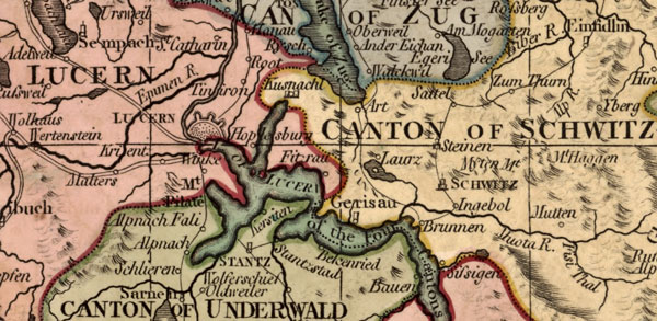 Switzerland 1794 Laurie and Whittle Historic Map detail