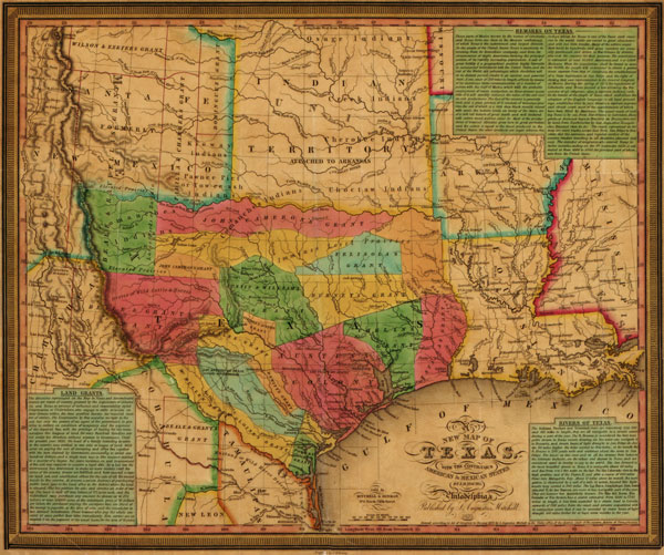 Texas State 1835 Mitchell, Historic Map Reprint