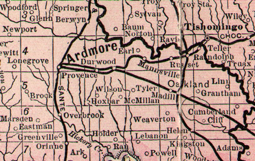 Chickasaw Nation Indian Territory 1903-1905 Map detail
