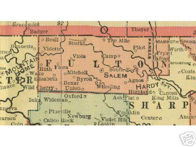 Fulton County Arkansas Genealogy History Maps With Salem