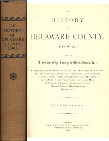 History of Delaware County Iowa 1878 family genealogy biographical Manchester IA