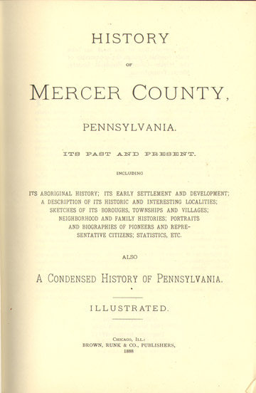History of Mercer County, Pennsylvania 1888 genealogy biographies PA