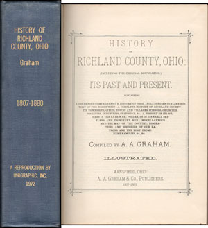 History of Richland County, Ohio, 1880, A. A. Graham, Mansfield, OH, book