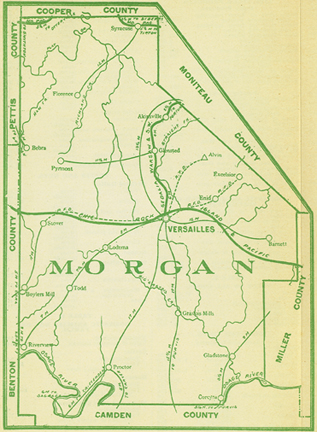 Early map of Morgan County, Missouri including Versailles